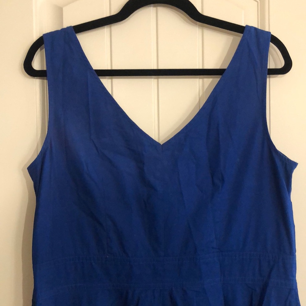 Blue and white embroidered dress